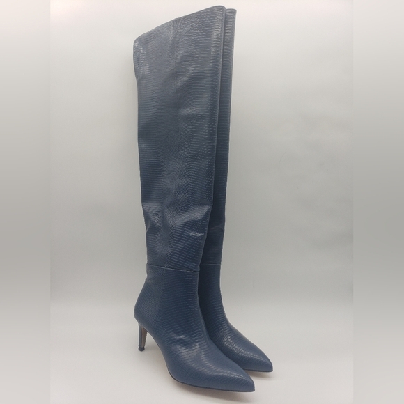 Sam Edelman Shoes - 809- Sam Edelman Ursula Women's Over The Knee Boots Navy Liz Print Color NWT